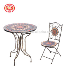 Pátio jardim mosaico mesa e cadeira conjunto